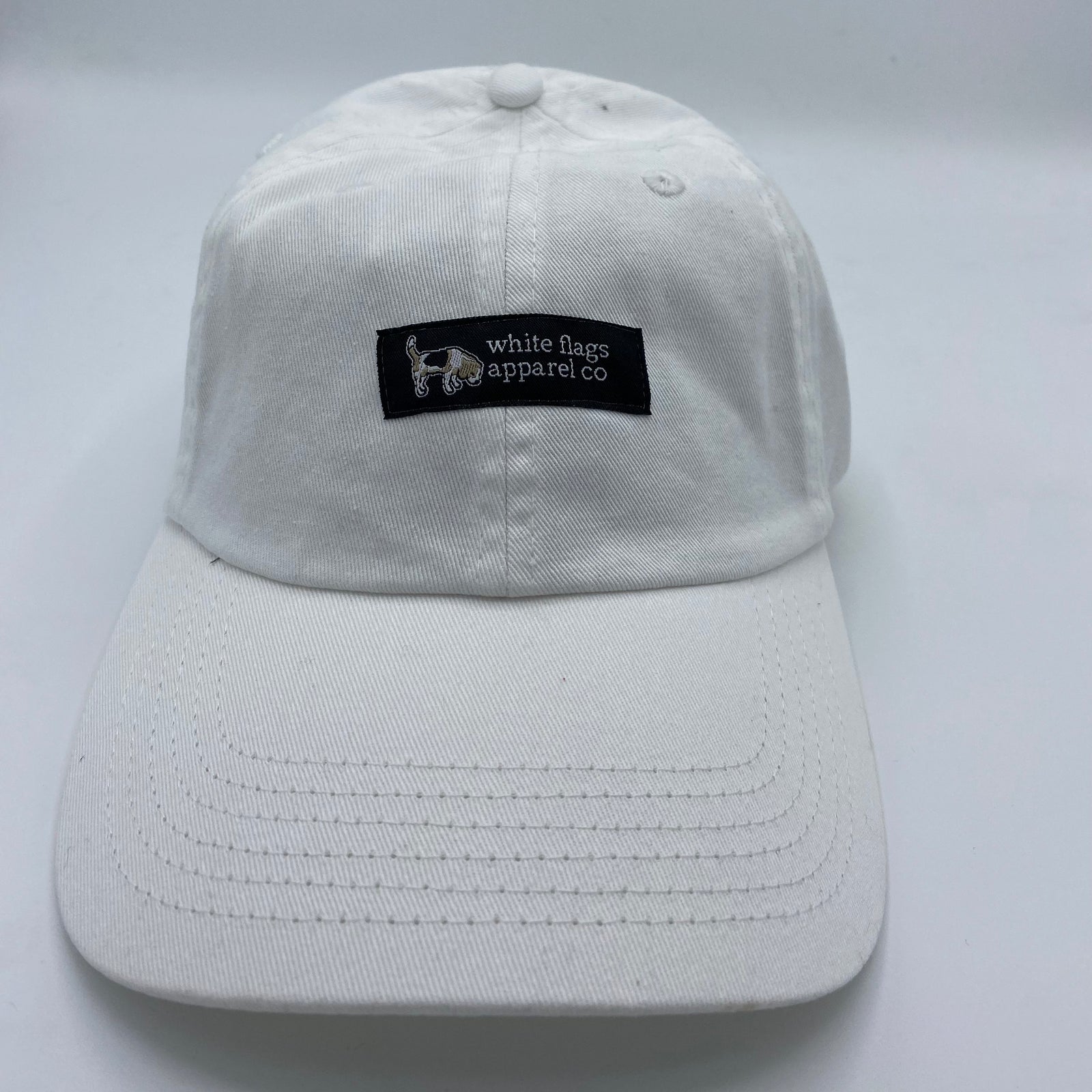 White Flags Woven Label Ball Cap