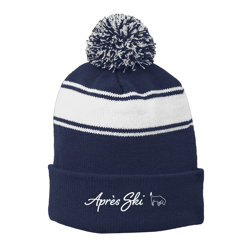 Pom-Pom Beanie - Après Ski Embroidery
