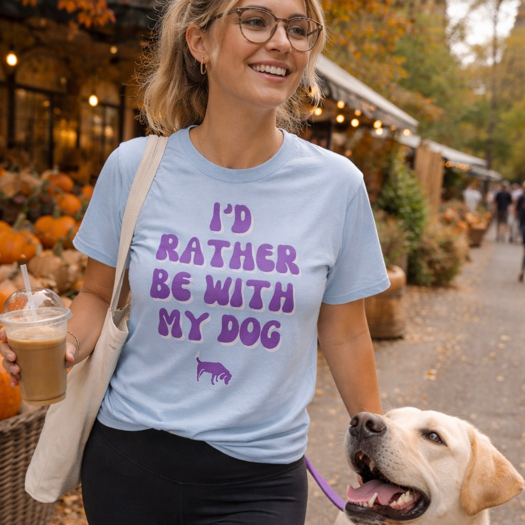 Everyday Tee - I'd Rather Be With My Dog - Groovy
