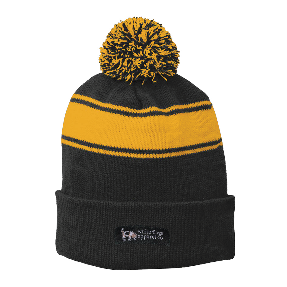 Pom-Pom Beanie - Woven Label