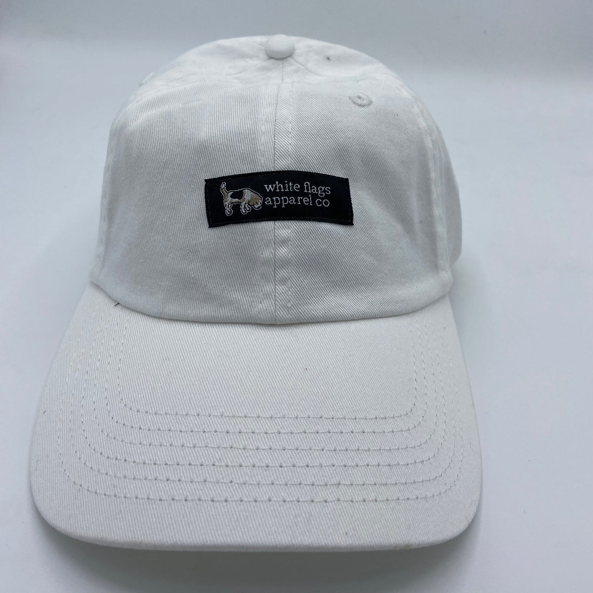White Flags Woven Label Ball Cap